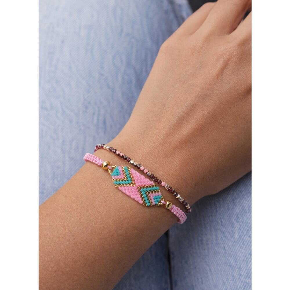 🌴 Pick 3 For $15 Pomina Pink Beaded Bracelet Set New
